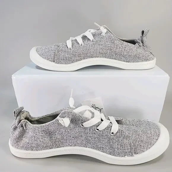 Womens Soles Mates Sz 7 012040 Gray Canvas Lightweight Comfortable Slip In Shoes - Picture 5 of 8